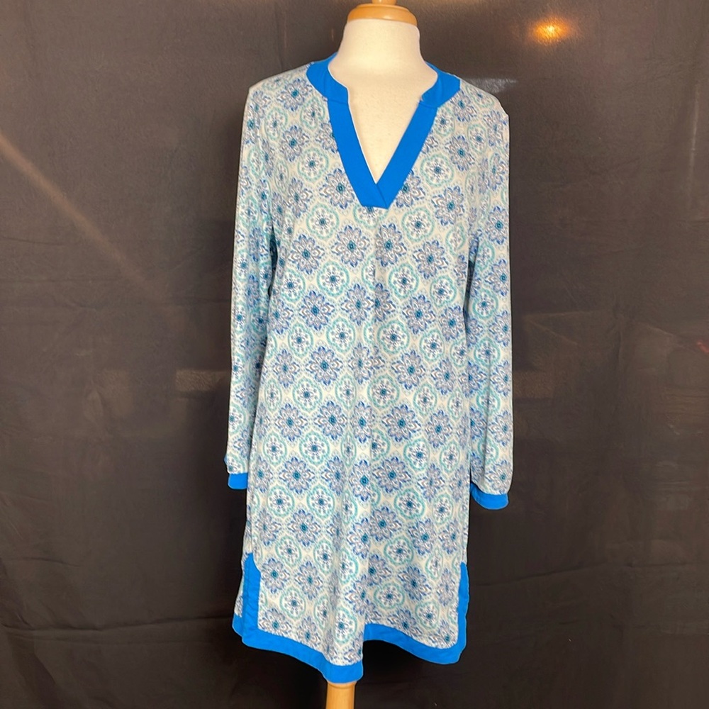 Aqua et Sol Kaleidoscope V Neck UPF 50+ Dress